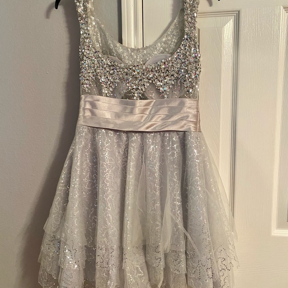 Silver Sequin Cocktail Dress